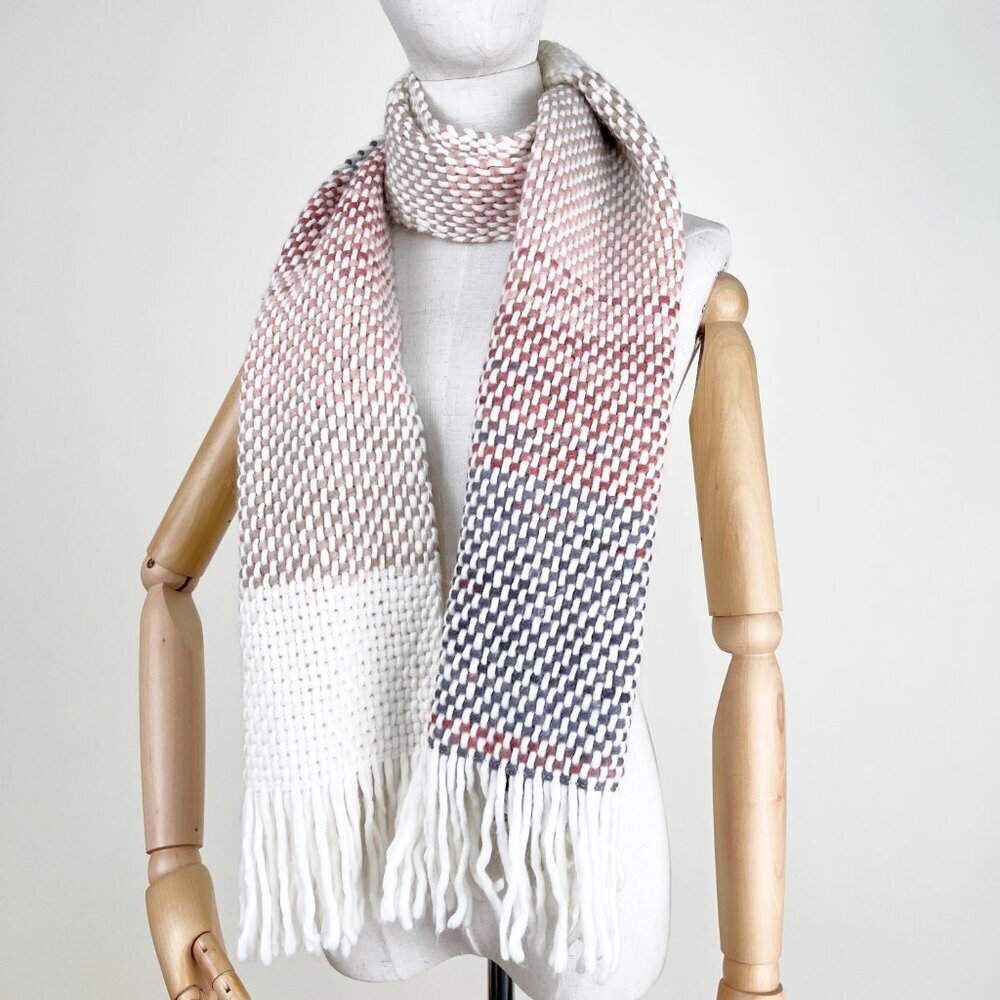 New Wool Blend Scarf Fringe Woven Christmas Gift Birthday Present European Italy